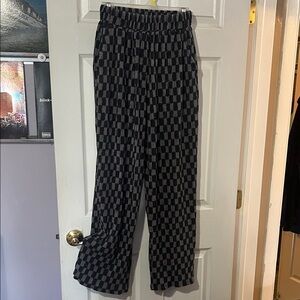 Chic Checkered Women's Wide Leg Trousers